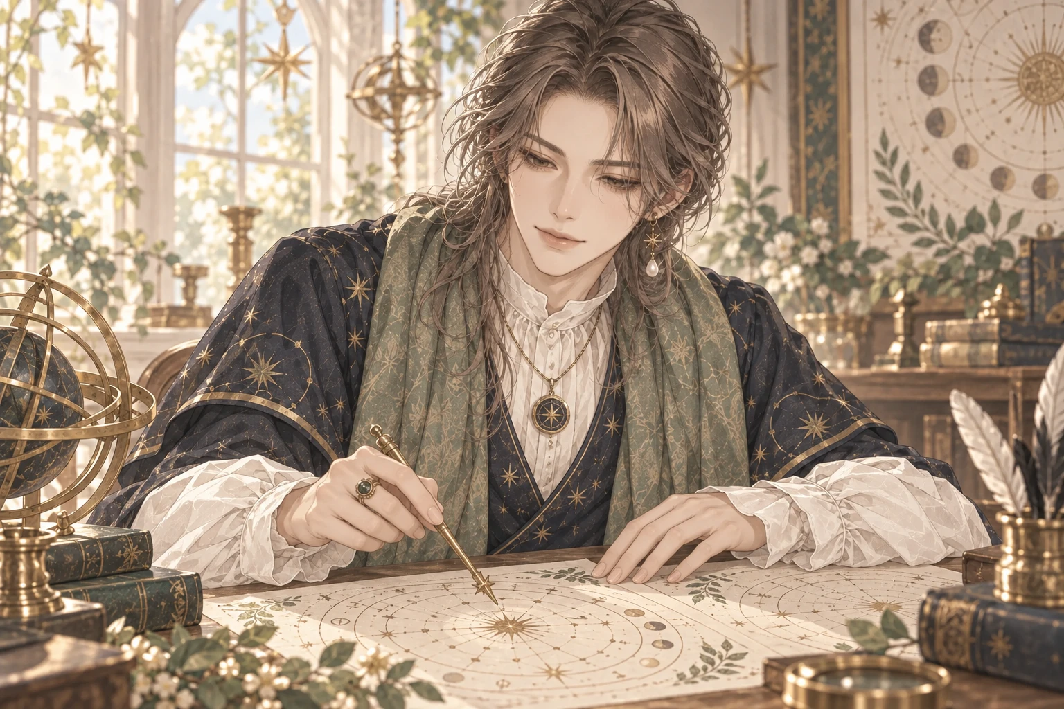 星図を読み解くザレノアのイラスト